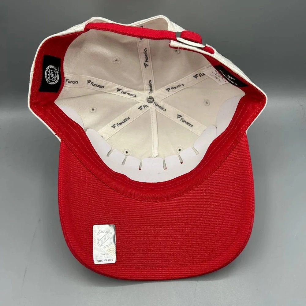 Detroit Red Wings Hat Women White Red NHL Fanatics Strap Back Cap Cotton New